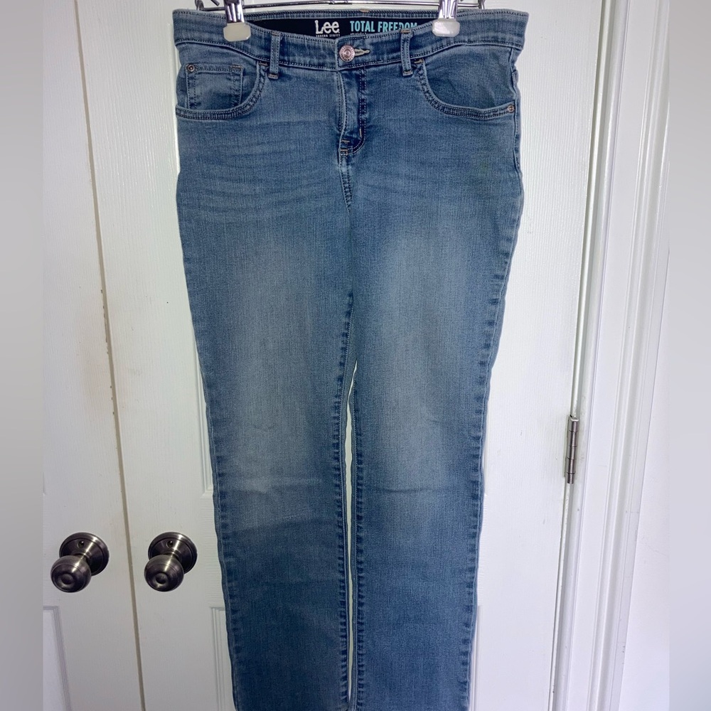 LEE Total Freedom Straight Leg Womens Denim Jeans Sz 10